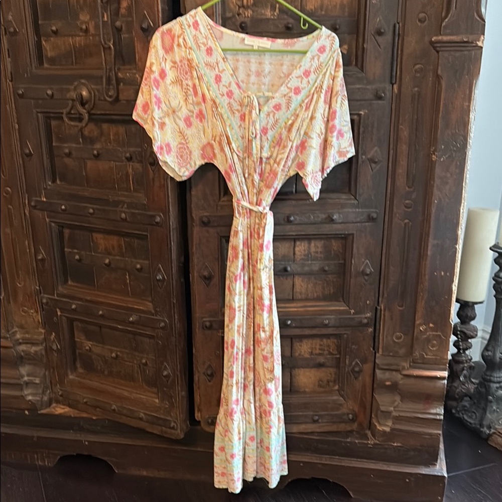 Floral Pink and Cream Women's Dress